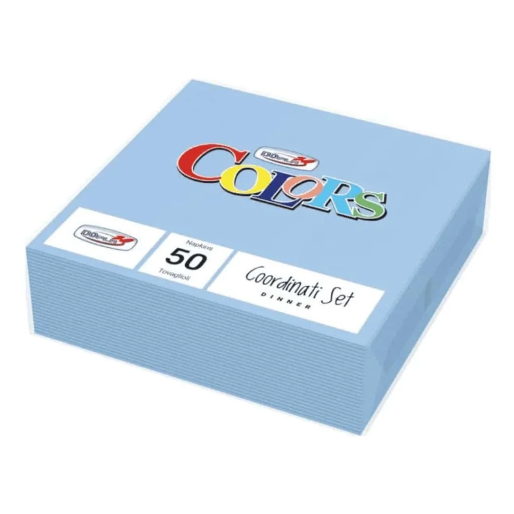Tovaglioli Azzurri Colors 33x33 cm 50 pz DOPLA
