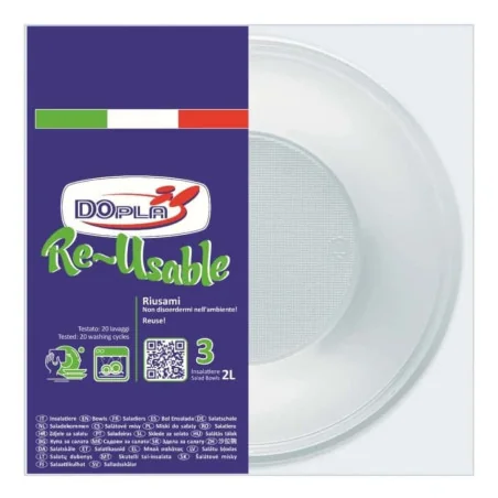 Insalatiera Reusable Trasparente ø 22 cm 3 pz DOPLA