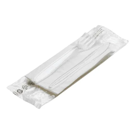 Bis Trasparenti Forchetta Coltello Tovagliolo 1 velo DT
