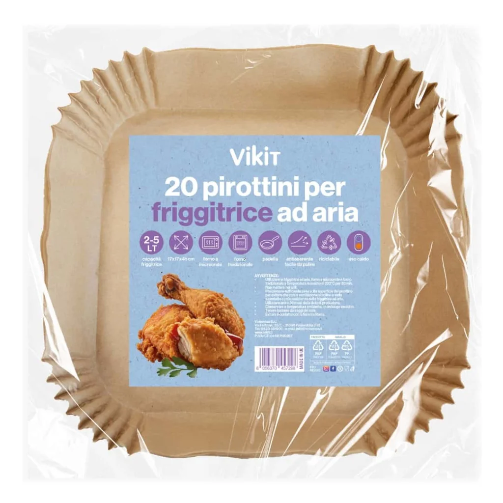 Pirottini Quadrati Friggitrice ad Aria 17x17 cm 20 pz DT