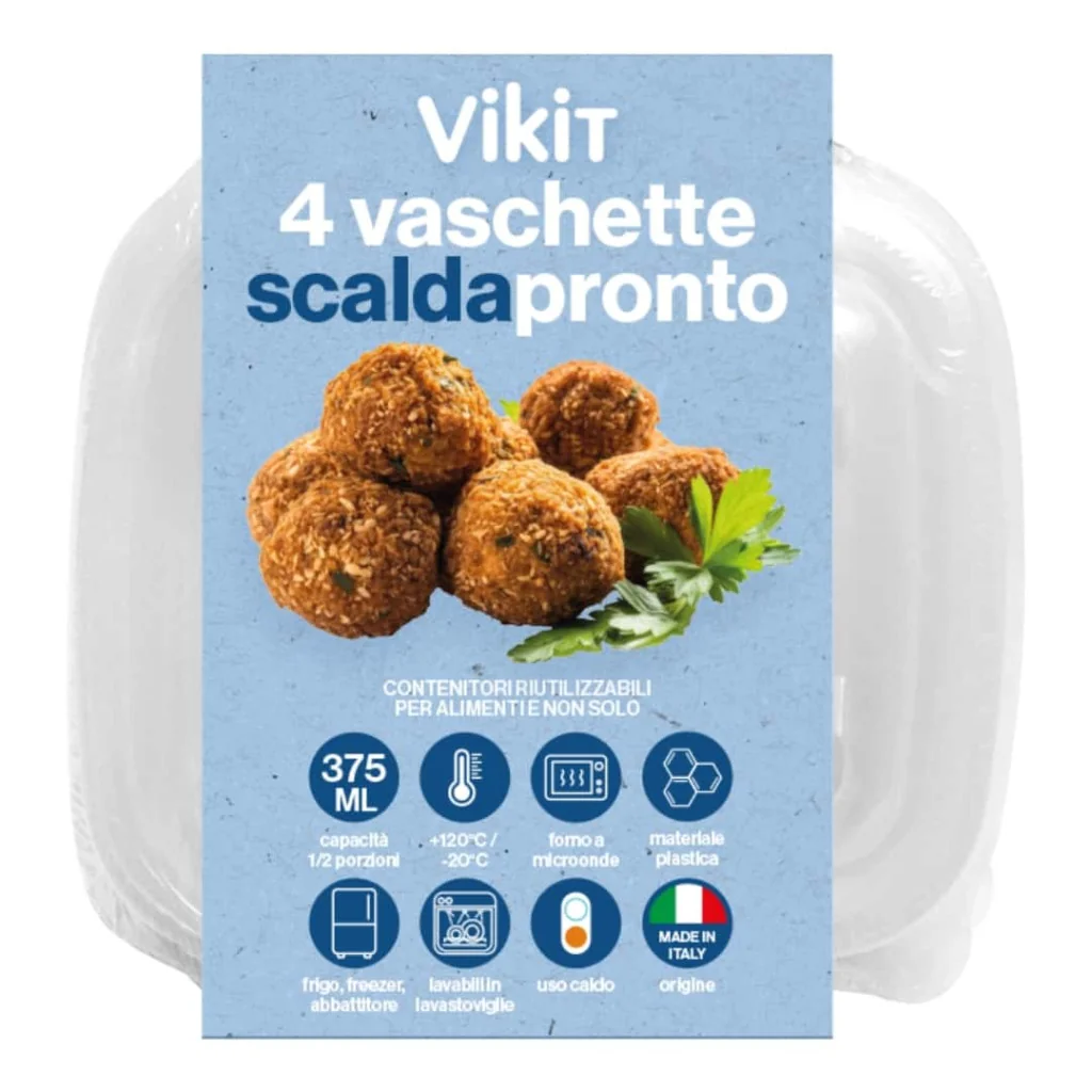 Vaschette Scaldapronto con Coperchio 375 ml 4 pz DT