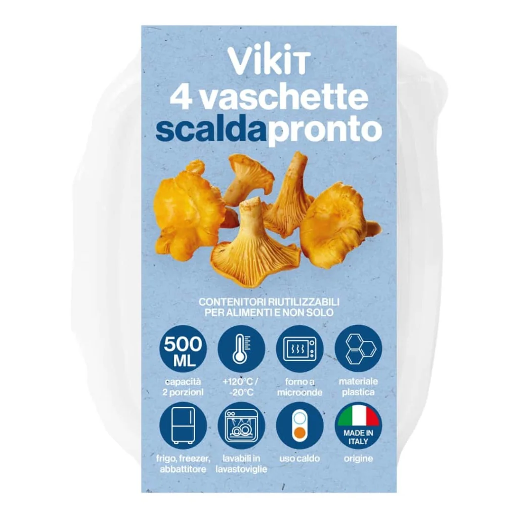 Vaschette Scaldapronto con Coperchio 500 ml 4 pz DT