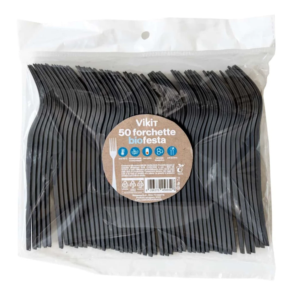 Forchette Biodegradabili Nere 50 pz DT