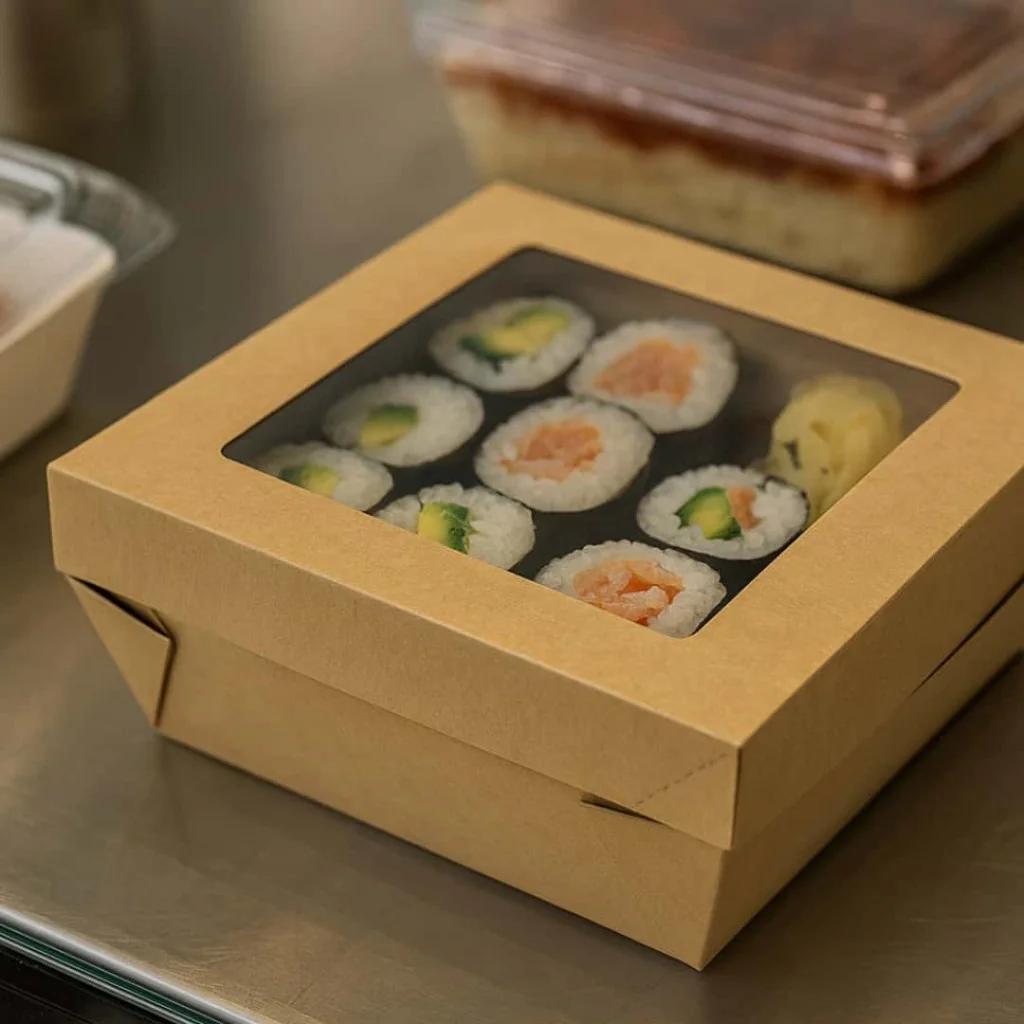 Box Alimenti con Finestra Kraft 14x14x5 cm 30 pz IMBALLAGGI