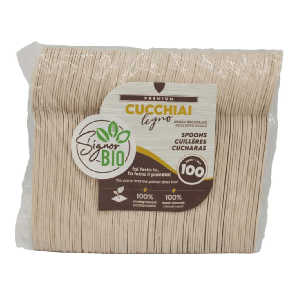 Cucchiaio Legno Bio Premium 16,5 cm 100 pz SIGNORBIO