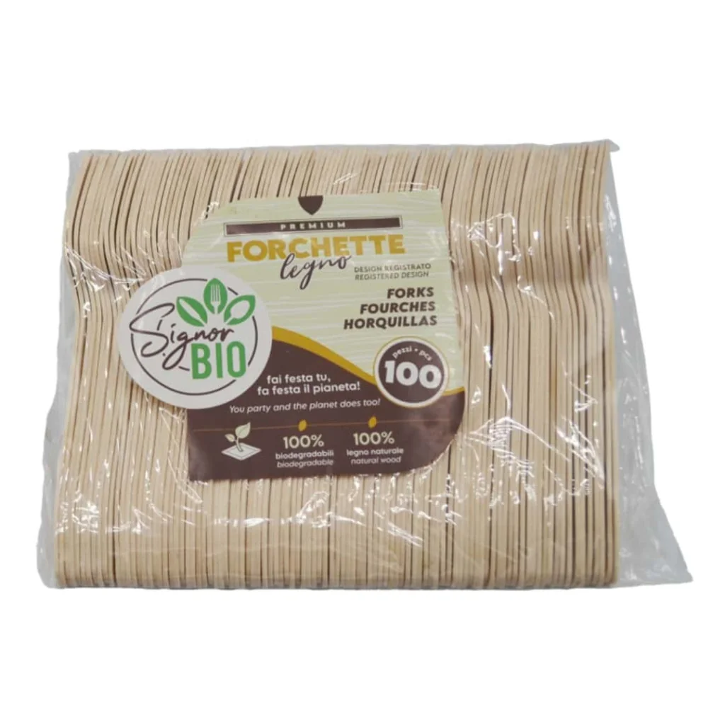 Forchetta Legno Bio Premium 16,5 cm 100 pz SIGNORBIO