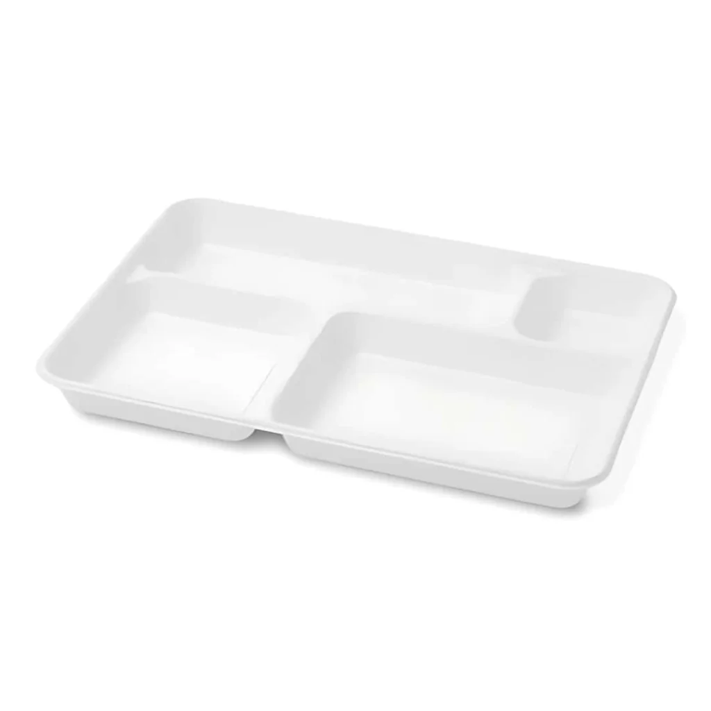 Vassoi 4 Scomparti Plastica Bianchi 100 pz DOPLA