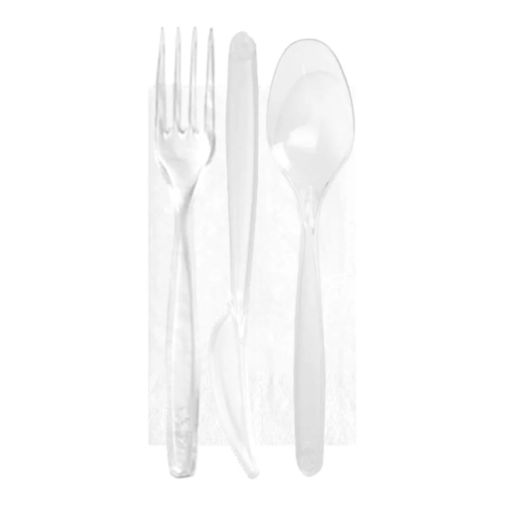 Tris Trasparenti Lux Forchetta/Coltello/Cucchiaio 500 pz DT