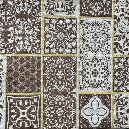 Tovaglia Carta Accoppiata Maiolica Marrone 100x100 cm 250 pz DT