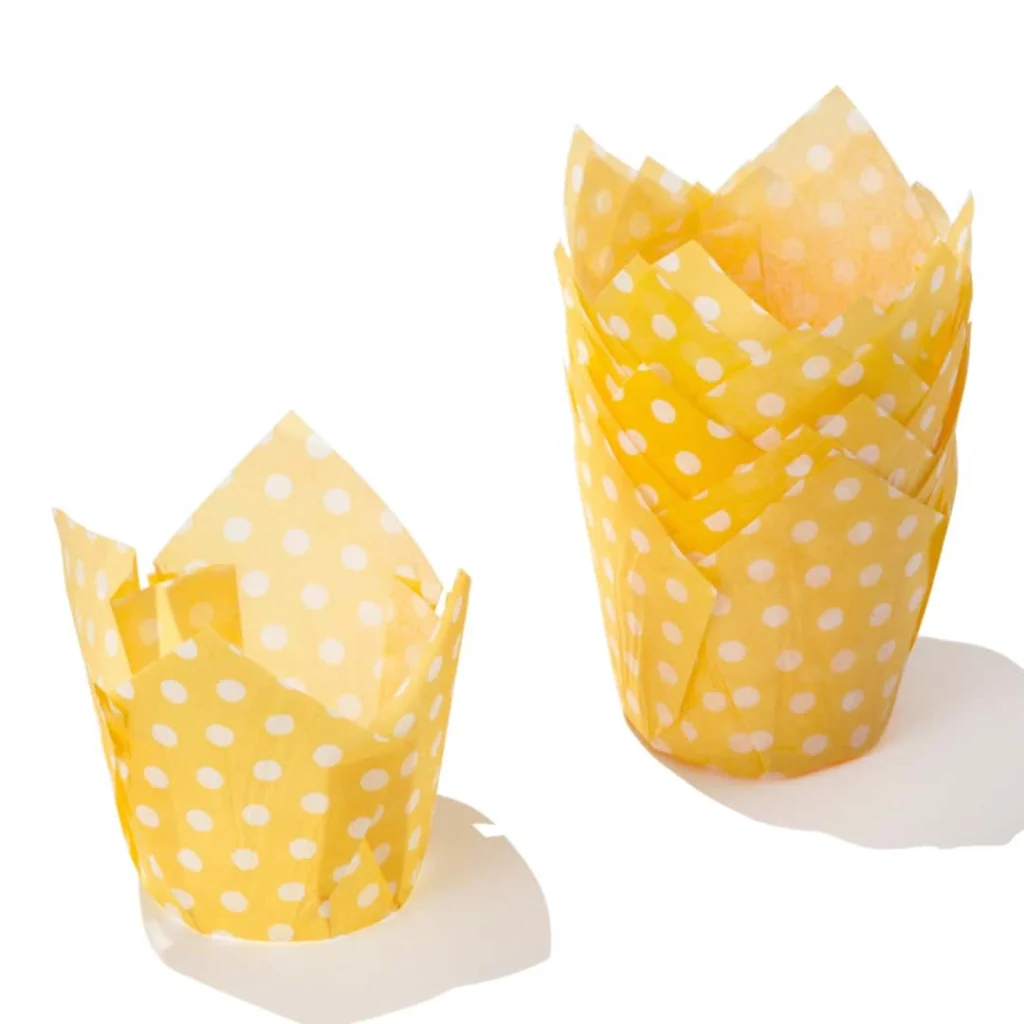 Pirottini Muffin Tulip Pois Gialli 50x50x72 mm 120pz ICA