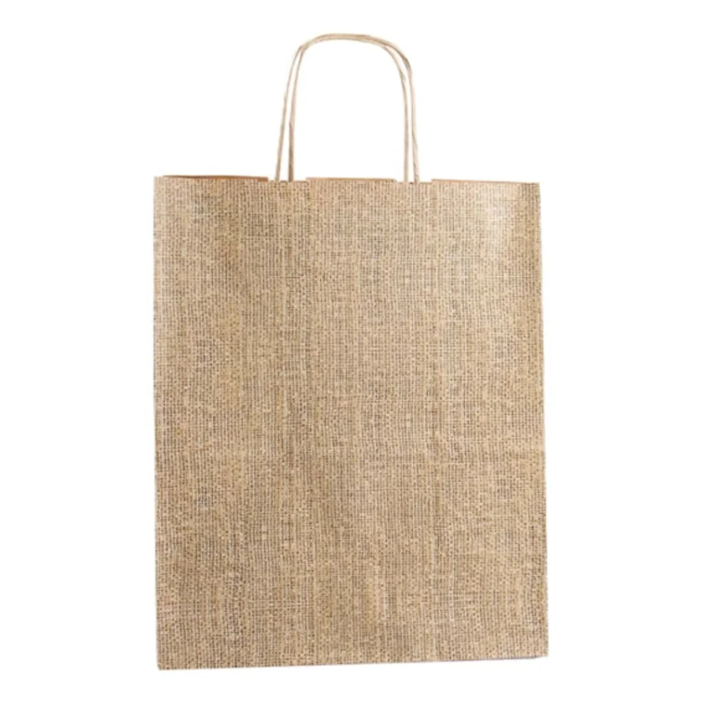Sacchetti Sos Arpillera Kraft con Manici 26+14x32 cm 10pz