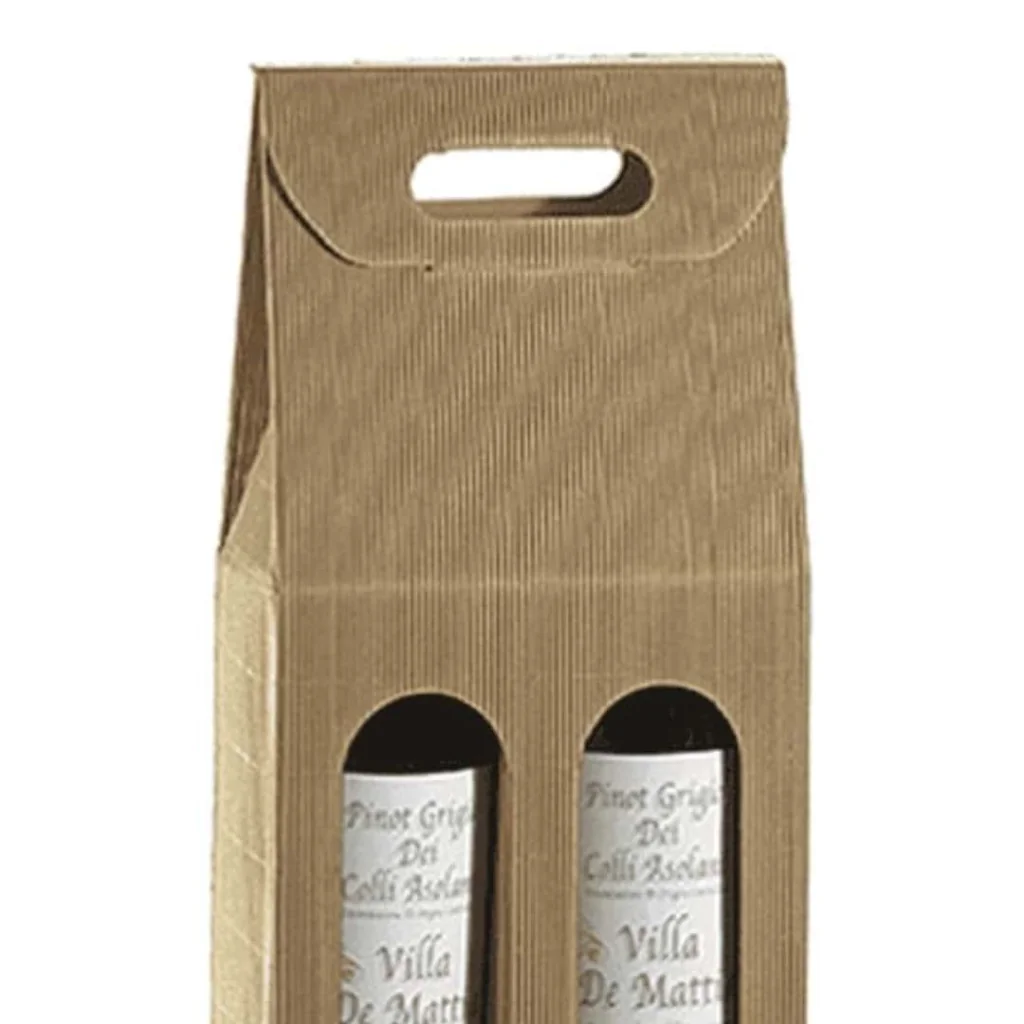 Scatola 2 Bottiglie Kraft Naturale 18x9x34 cm 5pz GARCIA DE POU