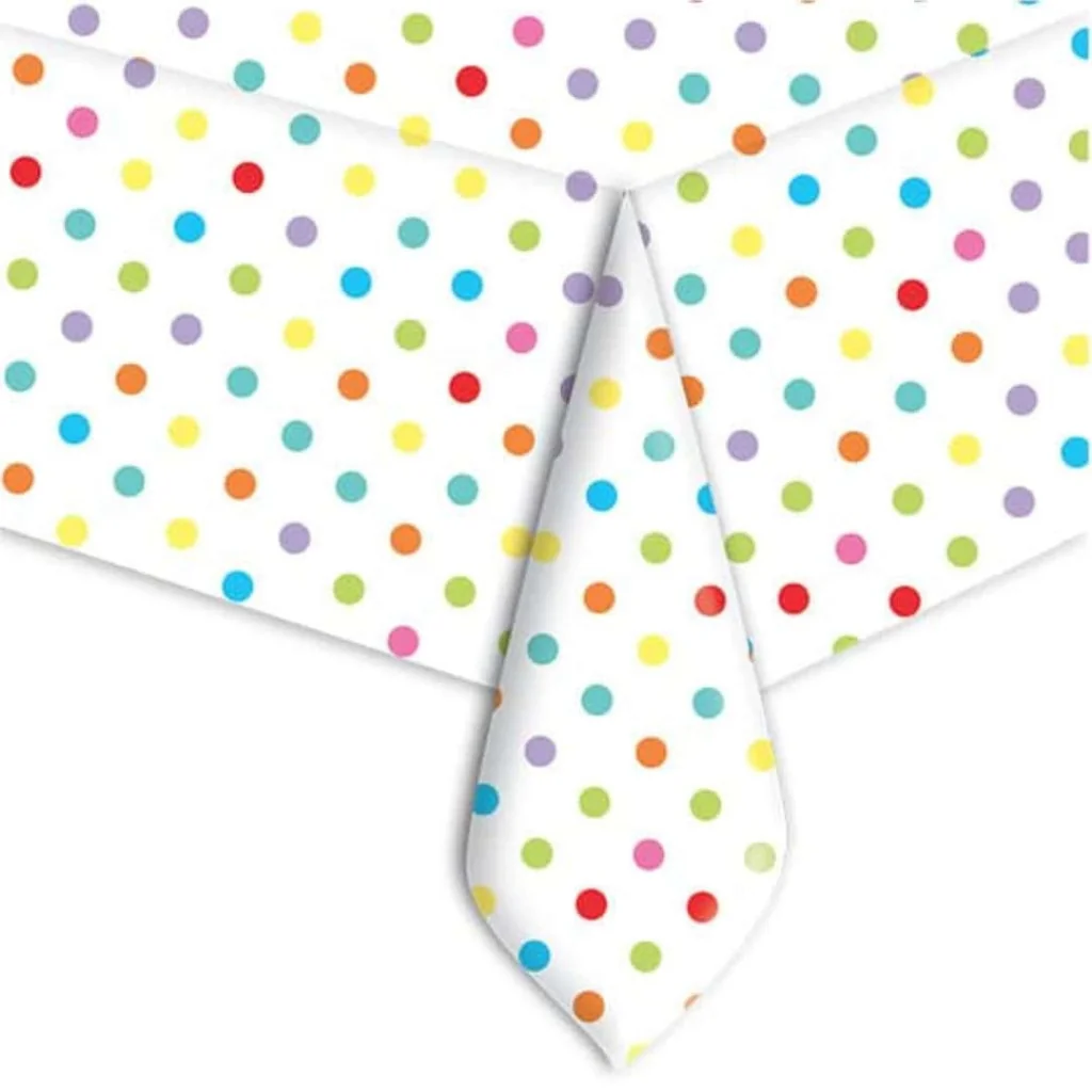 Tovaglia Plastica Pois Multicolor 140x270 cm DT