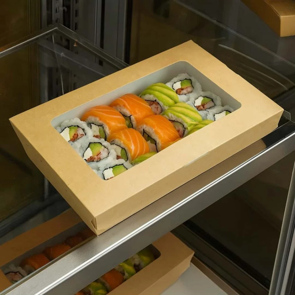 Box Alimenti con Finestra Kraft 21,5x13,5x5 cm 25 pz PAPERLYNEN