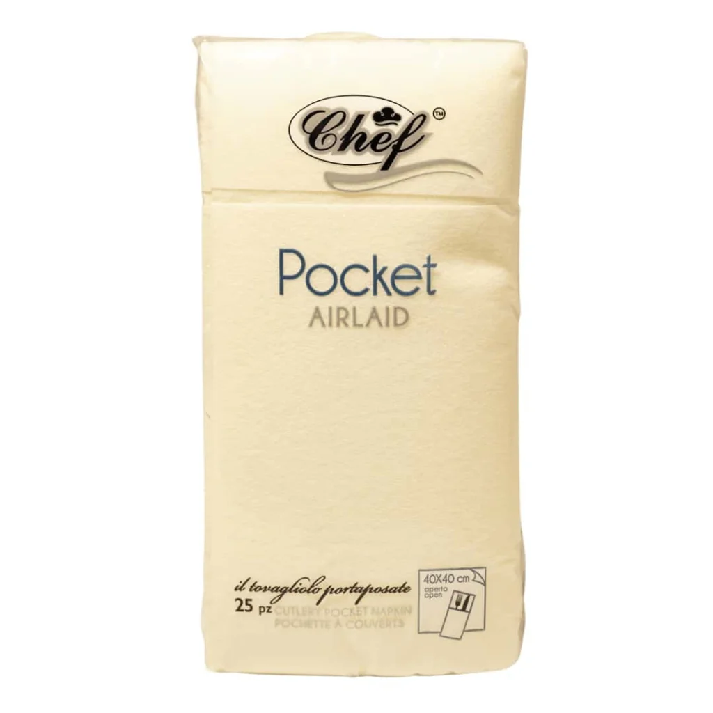 Tovaglioli Portaposate Pocket Avorio 25 pz RO.IAL