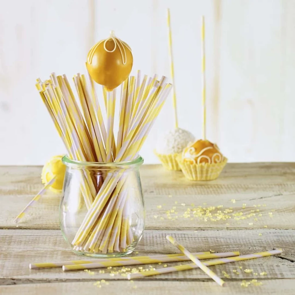 Bastoncini Cake Pops Gialli 15 cm 48 pz 