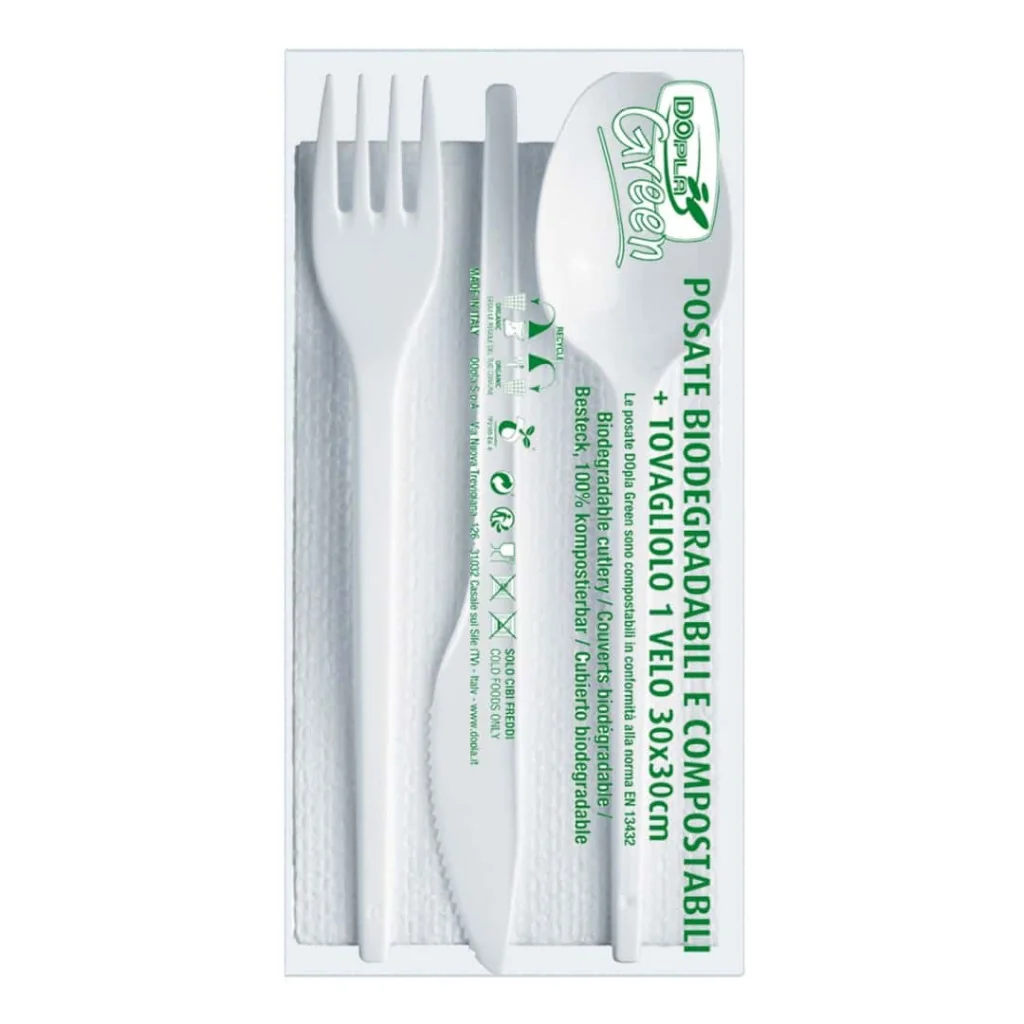 Tris Bio Forchetta/Coltello/Cucchiaio 300 pz DOPLA