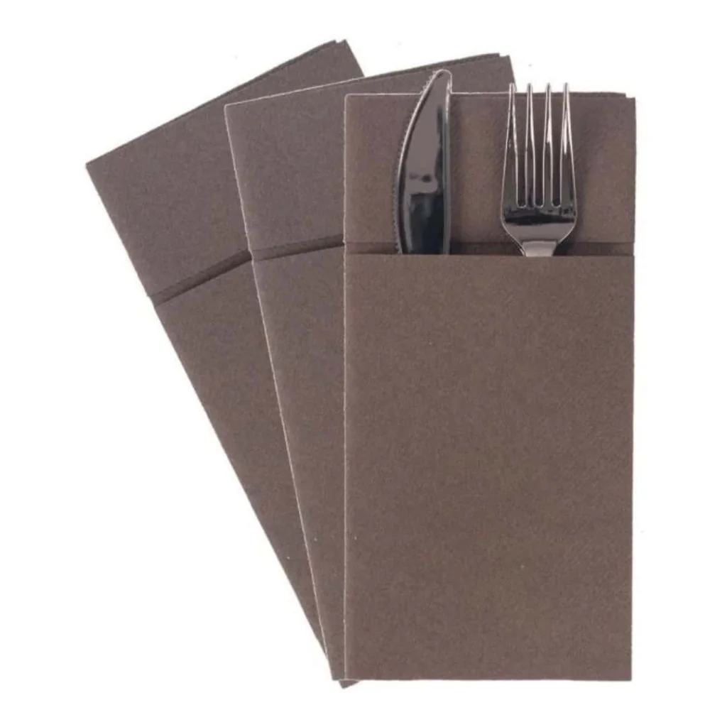 Tovaglioli Portaposate Pocket Caffè 25 pz RO.IAL