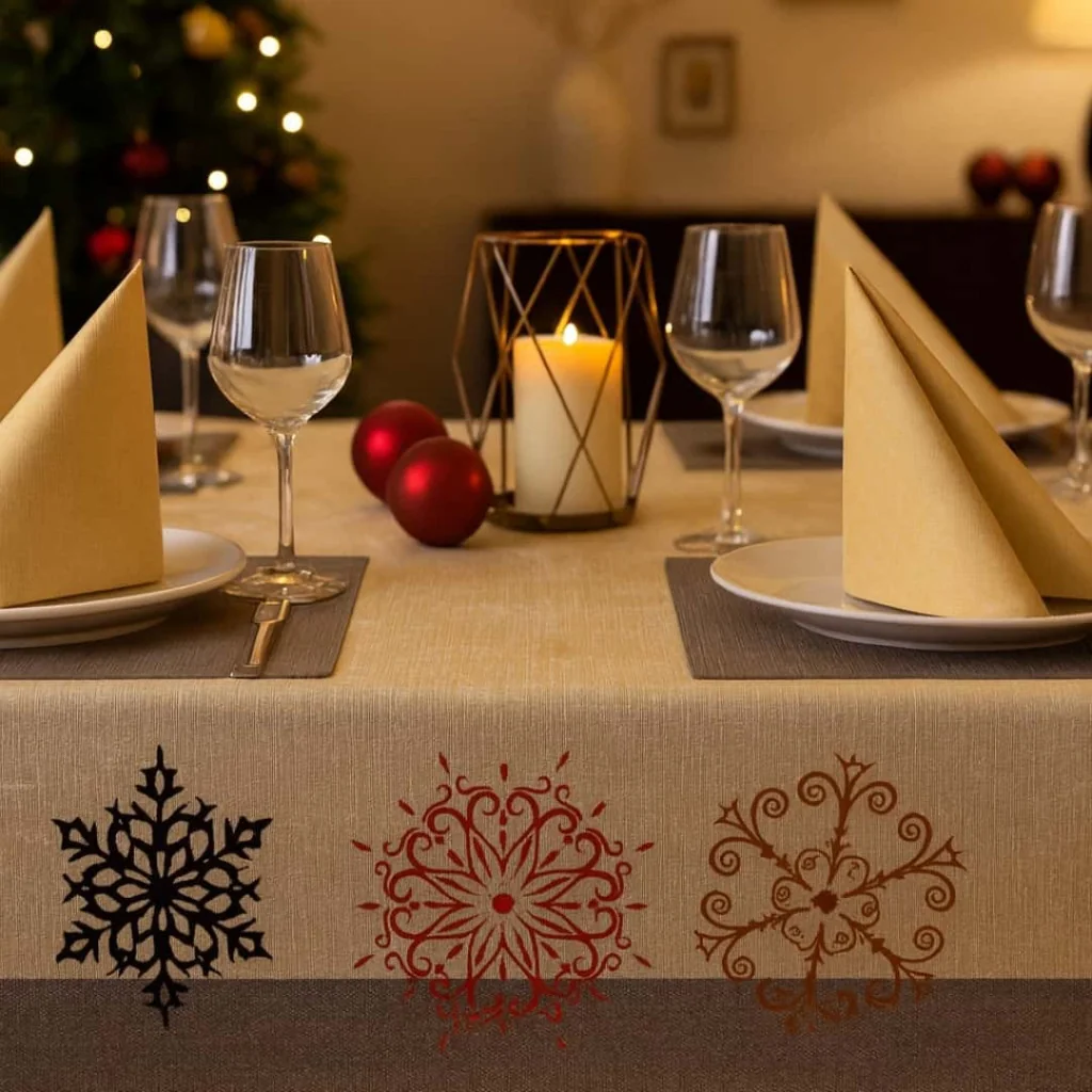 Tovaglia Spunlaid Noel Marrone 100x100 cm 5 pz VENTIDUE