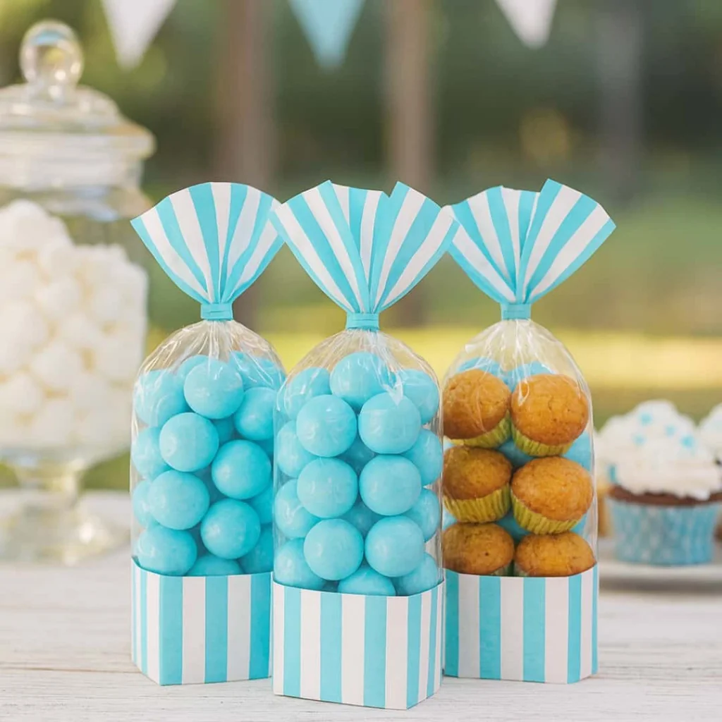Sacchetti Festa Party Bag a Righe Blu 10 pz DT
