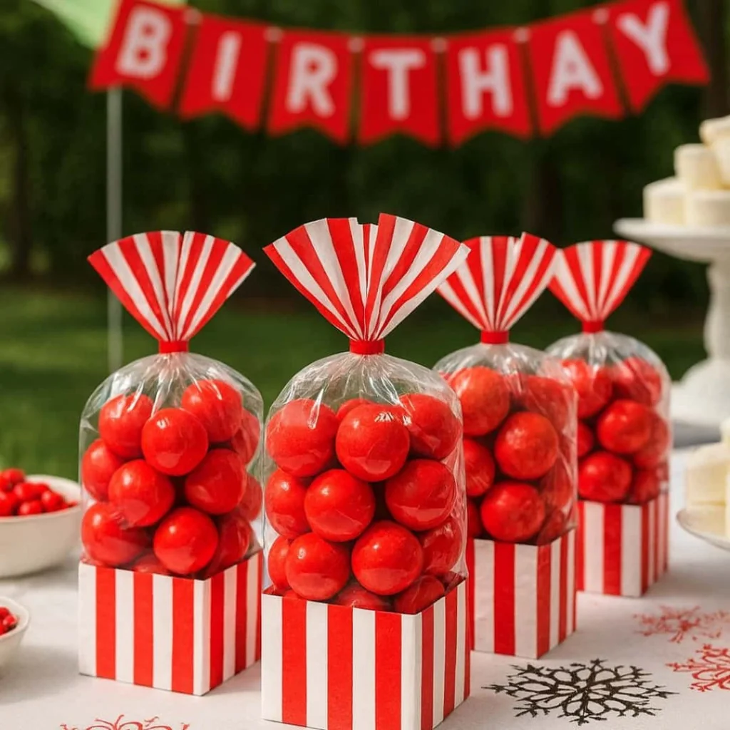 Sacchetti Festa Party Bag a Righe Rossi 10 pz DT