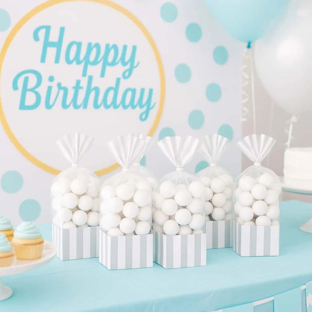 Sacchetti Festa Party Bag a Righe Argento 10 pz DT
