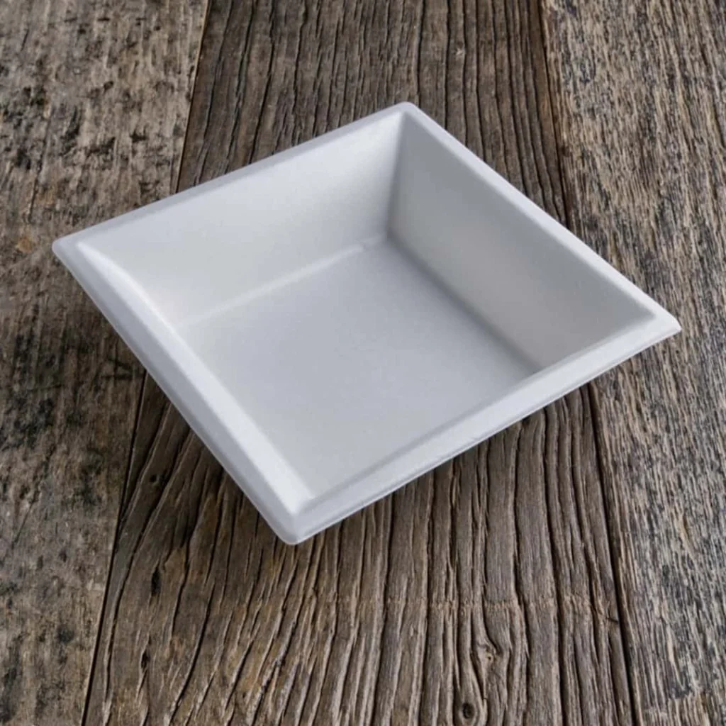 Piatto Fondo Quadrato Polpa di Cellulosa 16x16 cm 50 pz SDG
