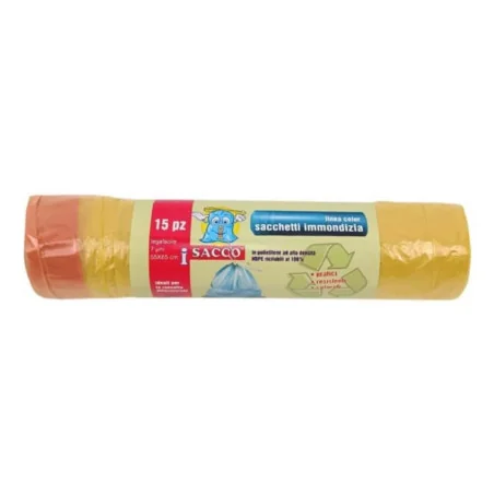 Sacchi Spazzatura Gialli Legafacile 55x65 cm 15pz DT