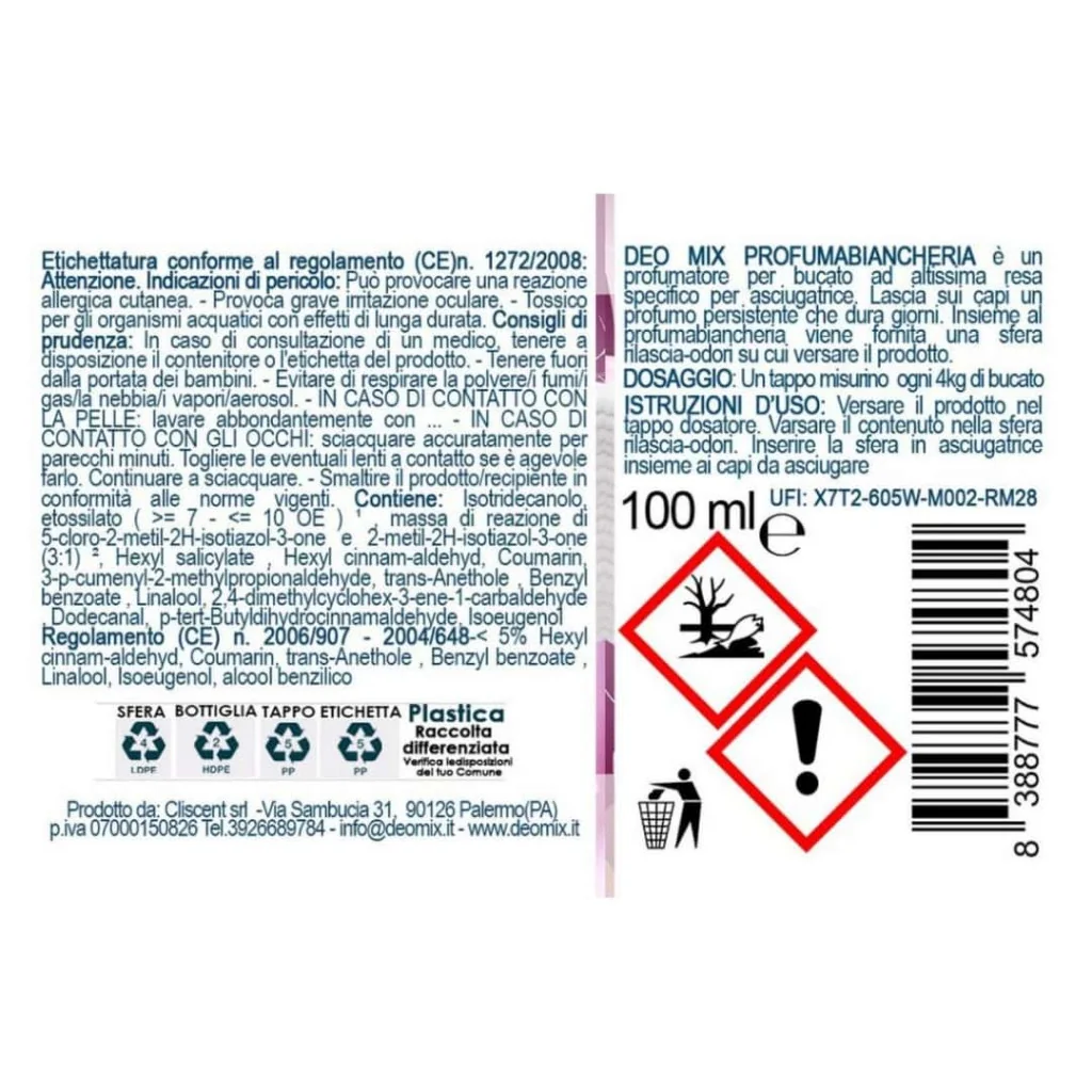 Deo Mix Profumatore Asciugatrice Peonia con Sfera 100 ml DEO MIX