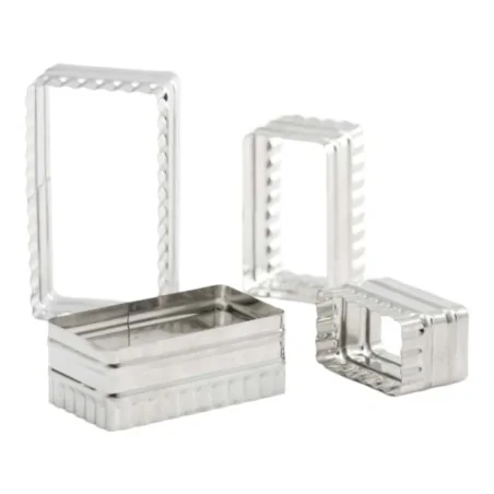 Set 4 Tagliapasta Rettangolare Liscio e Ondulato con Scatola