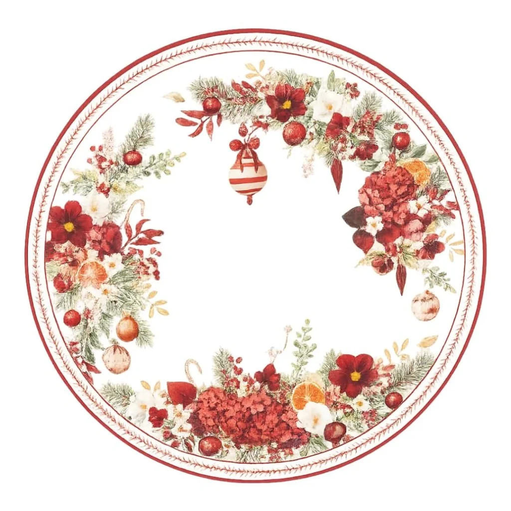 Sottopiatti Rossi Christmas Bouquet ø 33 cm 6pz GIVI ITALIA
