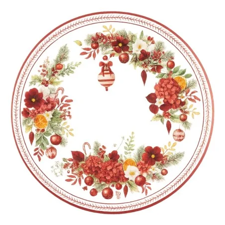 Piatti Piani Rossi Christmas Bouquet ø 27 cm 8pz GIVI ITALIA