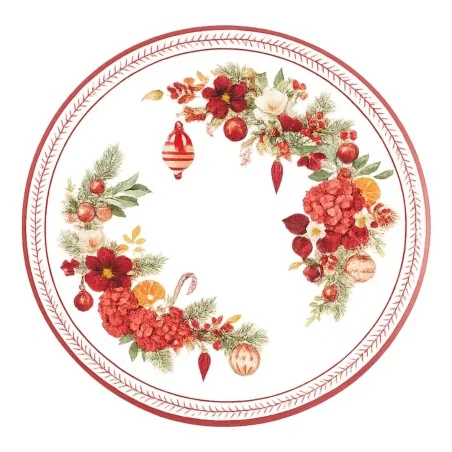 Piatti Piani Rossi Christmas Bouquet ø 21 cm 8pz GIVI ITALIA