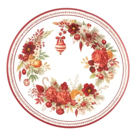 Piatti Fondi Rossi Christmas Bouquet ø 24 cm 8pz GIVI ITALIA
