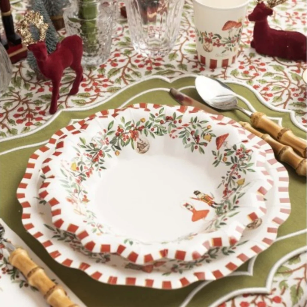Piatti Piani Rossi New Liberty Christmas Vintage 27 cm 8pz GIVI