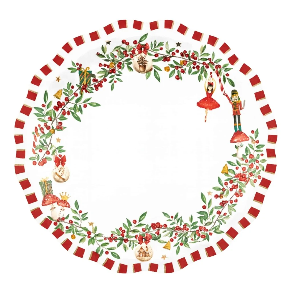 Piatti Piani Rossi New Liberty Christmas Vintage 27 cm 8pz GIVI