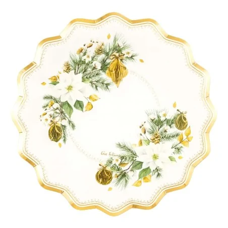 Piatti Fondi Oro New Liberty Noel 24 cm 8pz GIVI ITALIA