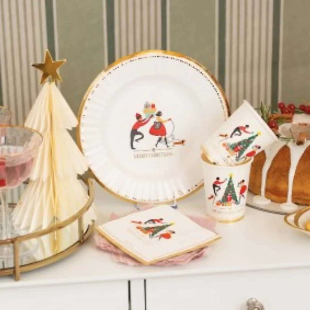 Tovaglioli Oro Christmas Story 25x25 cm 20 pz GIVI ITALIA