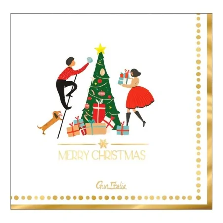 Tovaglioli Oro Christmas Story 25x25 cm 20 pz GIVI ITALIA