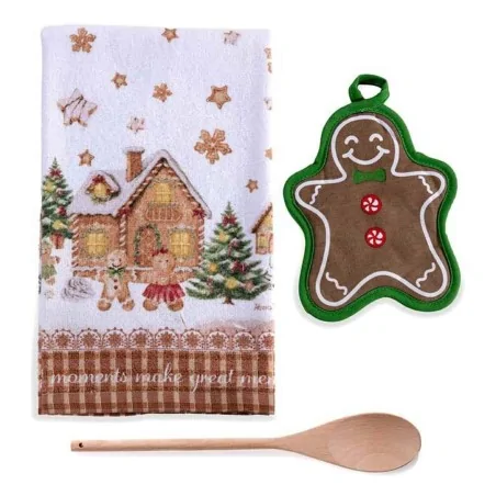 Set Natalizio Asciugapiatti Presina e Cucchiaio Legno ART FROM