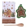 Set Natalizio Asciugapiatti Presina e Cucchiaio Legno ART FROM