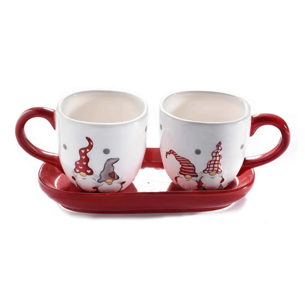 Set 2 Tazzine Caffè Babbo Natale 100 ml con Piattino ART FROM