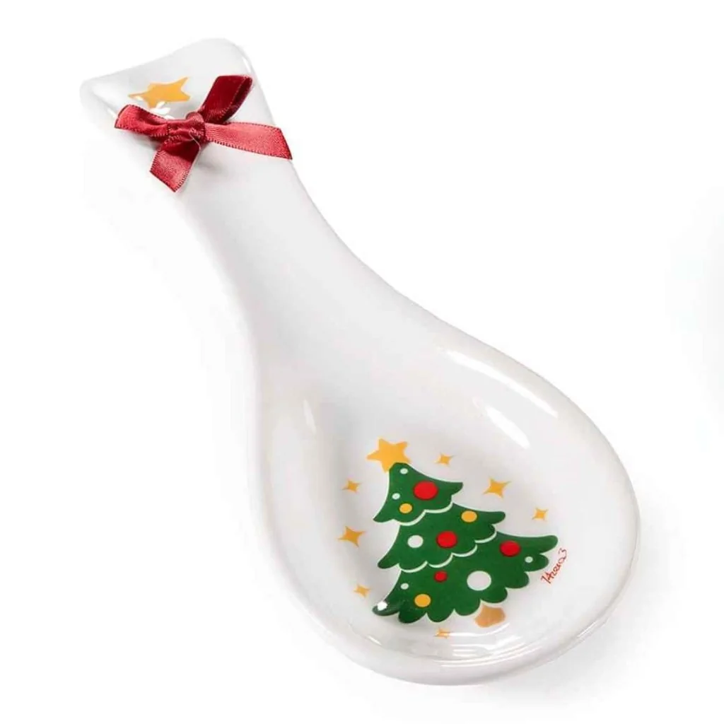 Poggiamestolo Ceramica Decori Natalizi in Rilievo ART FROM ITALY
