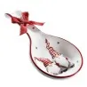 Poggiamestolo Ceramica Decoro Elfo Babbo Natale ART FROM ITALY