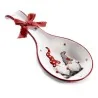 Poggiamestolo Ceramica Decoro Elfo Babbo Natale ART FROM ITALY