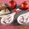 Poggiamestolo Ceramica Decoro Elfo Babbo Natale ART FROM ITALY