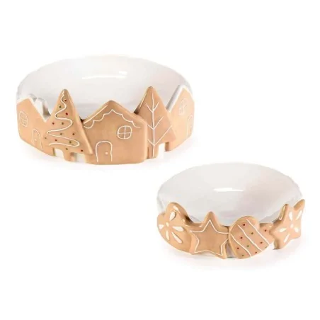 Set 2 Piatti Ceramica Paesaggio Natale in Rilievo ART FROM ITALY