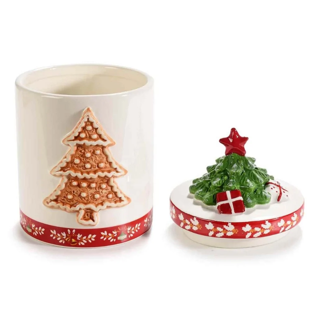 Barattolo Ceramica Babbo e Albero Di Natale ART FROM ITALY