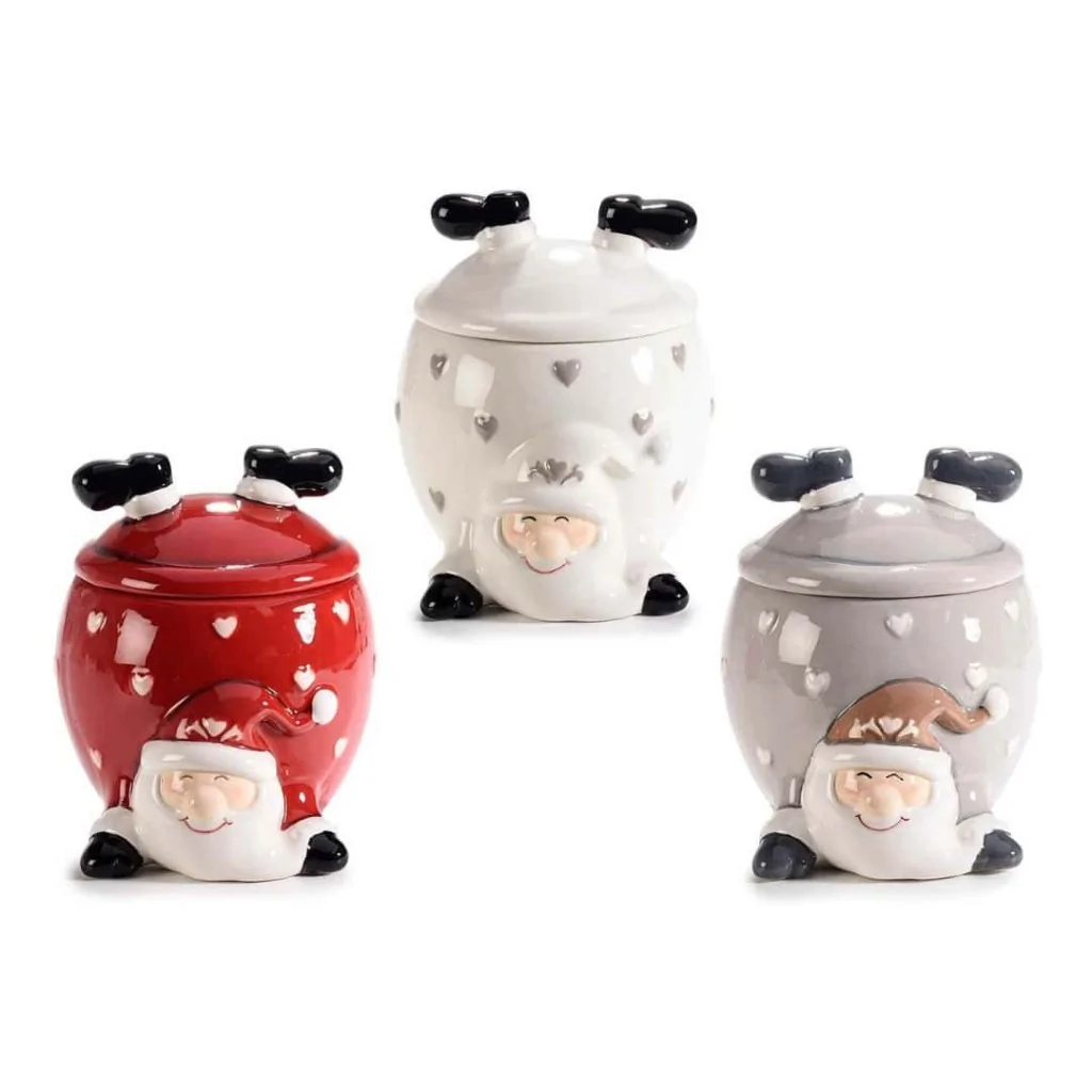 Barattolo Biscotti Ceramica Babbo Natale ART FROM ITALY