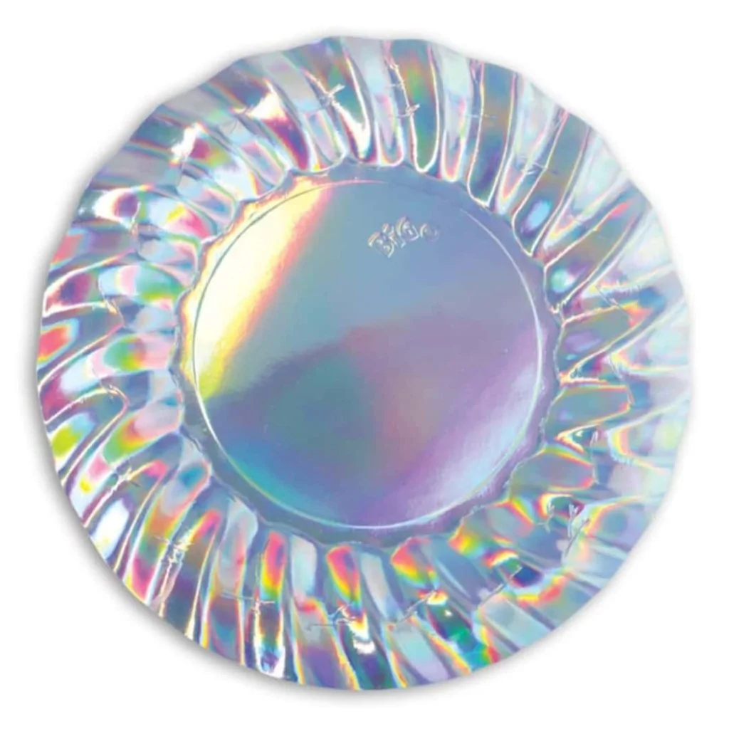 Sottopiatti Wavy Iridescent Argento 30 cm 6pz BIG PARTY